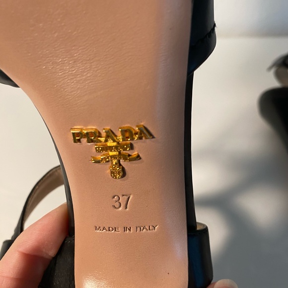 PRADA Platform Size 37/ 7 in Black Lather - Picture 4 of 6